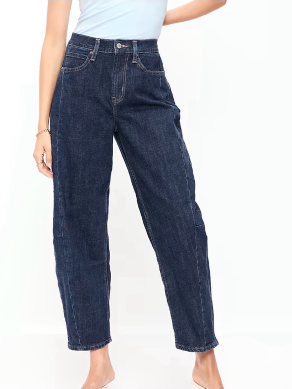 Old Navy High Rise Baggy Barrel Ankle Jeans Size 6